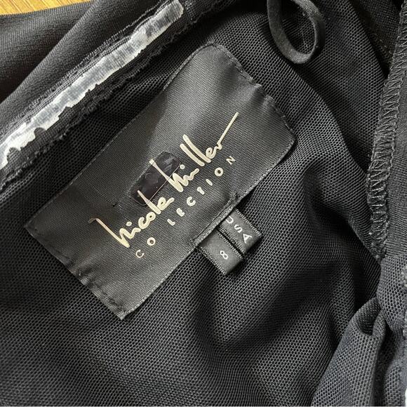 Nicole Miller Structured One Shoulder dress black - 8 - Picture 12 of 13